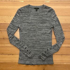 J. Crew ribbed pullover sweater with snap sleeves. Size S.